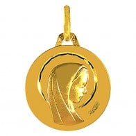 Médaille Augis Vierge profil droit ciselée (Or Jaune)