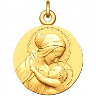 Médaille Vierge à l'Enfant Amour Maternel (Or Jaune)