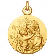 Médaille Vierge à l'Enfant Le Regard (Vermeil)