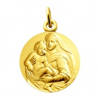 Médaille Vierge et l'enfant de Revillon (or jaune)