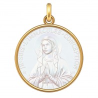 Médaille Vierge Immaculée Conception (Or & Nacre)