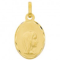 Médaille Vierge Ovale diamantée(Or Jaune)