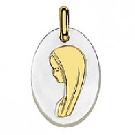 Médaille Vierge Ovale Nacrée (Or Jaune)
