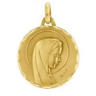Médaille Vierge aureolée ciselée 18mm (Or Jaune)