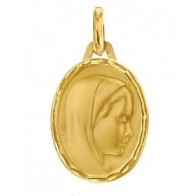 Médaille Vierge profil droit facettée (Or Jaune)