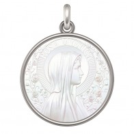 Médaille la Vierge Rosa Mystica (Argent & Nacre)