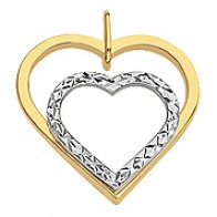 Pendentif 2 coeurs Ajourés (Or jaune et Or blanc)
