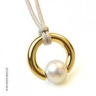 Pendentif Perle Moana (perle blanche d'eau douce) (Or Jaune)