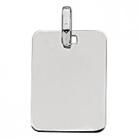Pendentif Plaque Rectangle (Or Blanc)