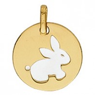 Pendentif Lapin Blanc (Or Jaune)