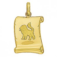 Pendentif Zodiaque Lion Parchemin (Or Jaune)