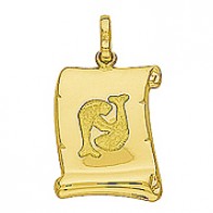 Pendentif Zodiaque Poisson Parchemin (Or Jaune)