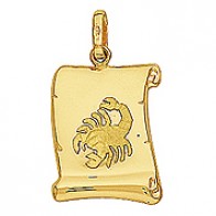Pendentif Zodiaque Scorpion Parchemin (Or Jaune)