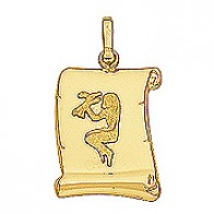 Pendentif Zodiaque Vierge Parchemin (Or Jaune)
