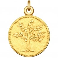 Médaille Arbre de Vie Perlé (Or Jaune)