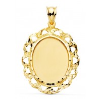 Médaille ovale bord filigrane (Or Jaune)