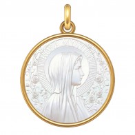Médaille la Vierge Rosa Mystica (Or & Nacre)