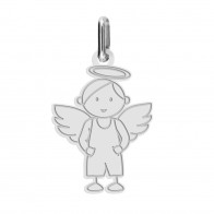 Pendentif ange garçon (Or Blanc)