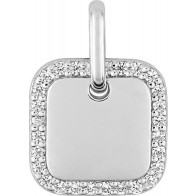 Pendentif Carré Oxydes (argent)