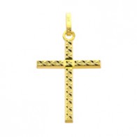 Pendentif Croix Facettée (Or Jaune)