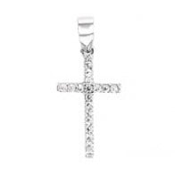 Croix Assortie de 17 Brillants (Or Blanc 9K)