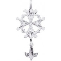 Pendentif Croix Huguenote (Or Blanc)