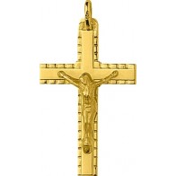 Croix et Christ ourlée (Or Jaune)