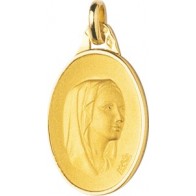 Médaille ovale Vierge Douceur (Or Jaune)