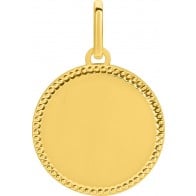 Médaille Ronde bord Perlé (Or Jaune)
