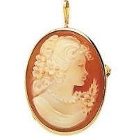 Pendentif / Broche Camée fond rouge (or jaune)
