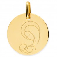 Médaille Vierge à l'enfant (Or Jaune 18K)