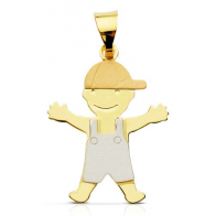 Pendentif Garçon Bicolore (Or jaune & Or Blanc)