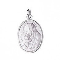 Médaille Vierge à l'enfant Ovale (argent)