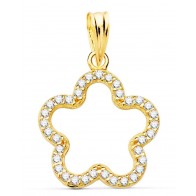 Pendentif Fleur Oxydes (Or jaune)