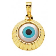 Pendentif Oeil bleu (Or Jaune)