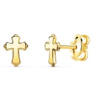 Boucles d'oreilles Croix (or jaune)