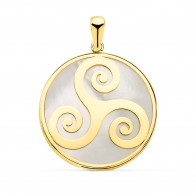 Pendentif Triskel Nacre (Or jaune)