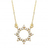 Collier pendentif Soleil en oxydes (Or Jaune)