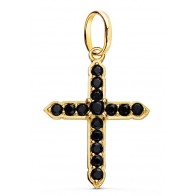Croix Oxydes Noirs (Or jaune)