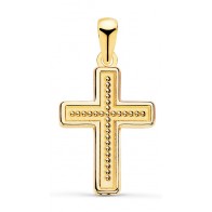 Croix avec boules (Or jaune)
