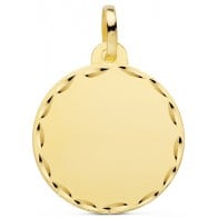 Médaille Ronde bords ciselés (Or Jaune 9K)