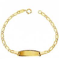 Gourmette bébé ciselée 1/1 (Or jaune)