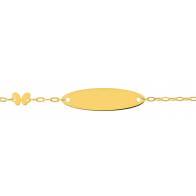Gourmette bébé petit papillon (Or jaune 9k)