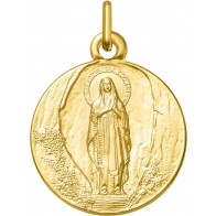 Médaille Vierge de Lourdes (Or Jaune 9k)