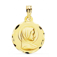 Médaille Vierge bords ciselés (Or Jaune 9K)