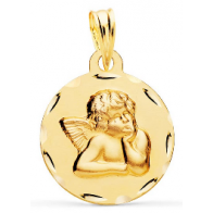 Médaille Ange bords ciselés (Or Jaune 9K)