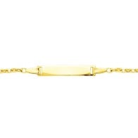 Gourmette bébé rectangle maille forçat (Or jaune 9K)