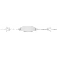Gourmette bébé petites fleurs (Or blanc 9k)