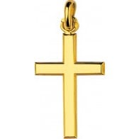 Pendentif Croix Fil Carré (Plaqué Or)