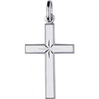 Croix étoilée lapidée (Or Blanc)
